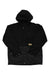 The Fjallraven Men's Vardag Lite Padded Jacket in black features snap buttons, front pockets, a small rectangular logo patch, and is made with G-1000 Eco fabric and recycled polyester insulation. The jacket is displayed flat on a white background.