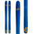 The image shows the 2026 DPS Carbon Lotus 117 Skis, blue with yellow DPS logos and a geometric yellow-orange pattern near the base. Both the full pair and close-up views of the tops and tips are displayed.