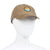 Beige baseball cap with curved brim, side tie strap, and round Moosejaw patch