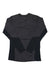 The Rab Mens Syncrino Base LS Tee is a lightweight, long-sleeve crew-neck hiking shirt for men, shown in dark gray and black color blocks laid flat on a white background.