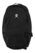 The Hydro Flask 14L Down Shift Hydration Pack, in black with a white hand logo, is ideal for carrying bike essentials and is shown against a white background.