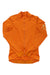 Orange long-sleeve cycling jersey with full front zipper and side seam paneling.