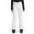 A person wearing The North Face Womens Apex STH Pant—windproof and water resistant—paired with a long-sleeve black top and black ski boots, stands upright against a plain white background.