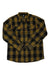 The Mammut Men's Tamaro LS Shirt is a yellow and black plaid long sleeve shirt with chest pockets featuring button flaps and black front buttons, shown laid flat on a white background.