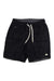 Men's black 7.5-inch shorts with drawstring and side pockets, small logo patch