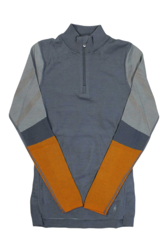 Smartwool Womens Intraknit Thermal Merino Colorblock 1/4 Zip Base Layer Top Smartwool