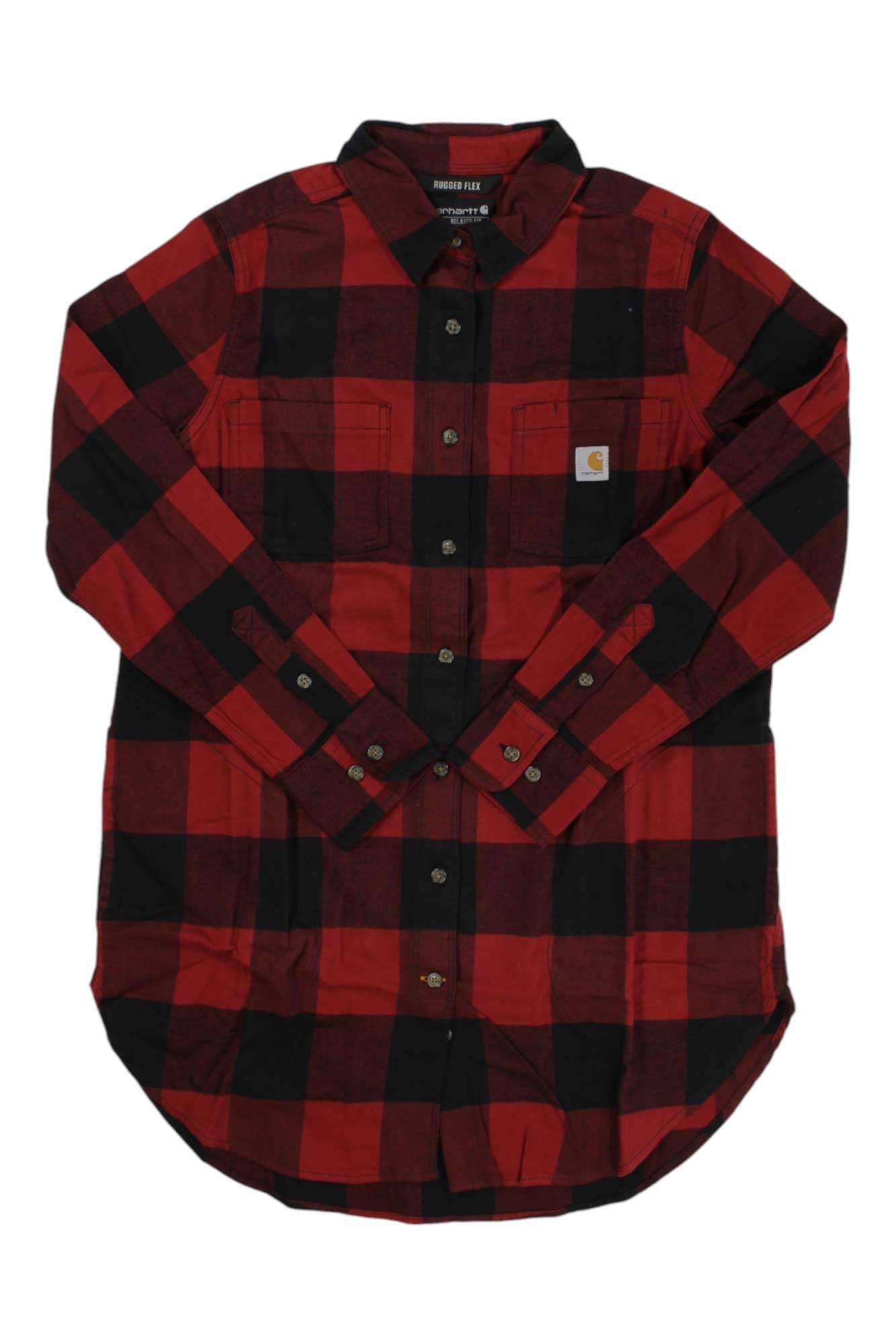 Carhartt Womens Rugged Flex Relaxed Fit Midweight Flannel LS Plaid Tunic Carhartt