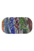 The GoggleSoc Protective Goggle Cover features a colorful abstract design of five elongated faces in blue, purple, red, green, and orange with swirling lines, offering expressive flair and eco-friendly protection for your goggles.