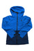 The Black Diamond Womens Recon Stretch Ski Shell Jacket features a bright blue upper, dark navy lower, front zipper, long sleeves, and a small chest logo—ideal as a lightweight ski shell for women on the slopes.