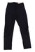 A pair of Houdini Womens Omni Pant in black stretch polyester lies flat on a white background, showcasing a waistband, belt loops, and a visible button closure at the top.
