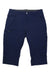 The Outdoor Research Women's Ferrosi Capri are navy blue, abrasion-resistant knee-length shorts featuring front and side pockets, a button-zipper closure, and a subtle logo on the lower left leg.