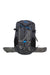 Gray hiking backpack with front zip, webbing straps, and gray panel details