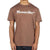 Men's heather brown crewneck T-shirt with Moosejaw logo print at center chest