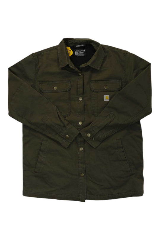 Carhartt Womens Rugged Flex Loose Fit Canvas Fleece Lined Shirt Jacket Carhartt