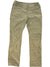 The Womens Pilsner Peak Pant is a light khaki hiking pant featuring multiple pockets, a button and zip closure, visible stitching, and moisture-wicking fabric, shown laid flat on a white background.