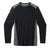 The Smartwool Mens Active LS Tech Tee features black fabric on the front and sleeves, with dark gray panels on the sides, shoulders, and underarms—perfect for hiking or casual wear.