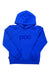 A vibrant blue POC Sports Juniors Hood features a relaxed fit, long sleeves, and a front pocket. The matching blue "poc" logo is on the chest. This kids' cotton hoodie is displayed flat against a white background.
