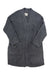 The UGG Womens Kallie Cardigan is a long, dark gray knit open cardigan with two large front pockets, long sleeves, and a ribbed hem, crafted from recycled polyester sweater material and displayed flat on a white background.