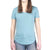Women’s light blue short-sleeve crewneck pocket t-shirt with curved hem