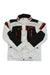 Kids insulated full-zip jacket, white with black sleeves and red accents