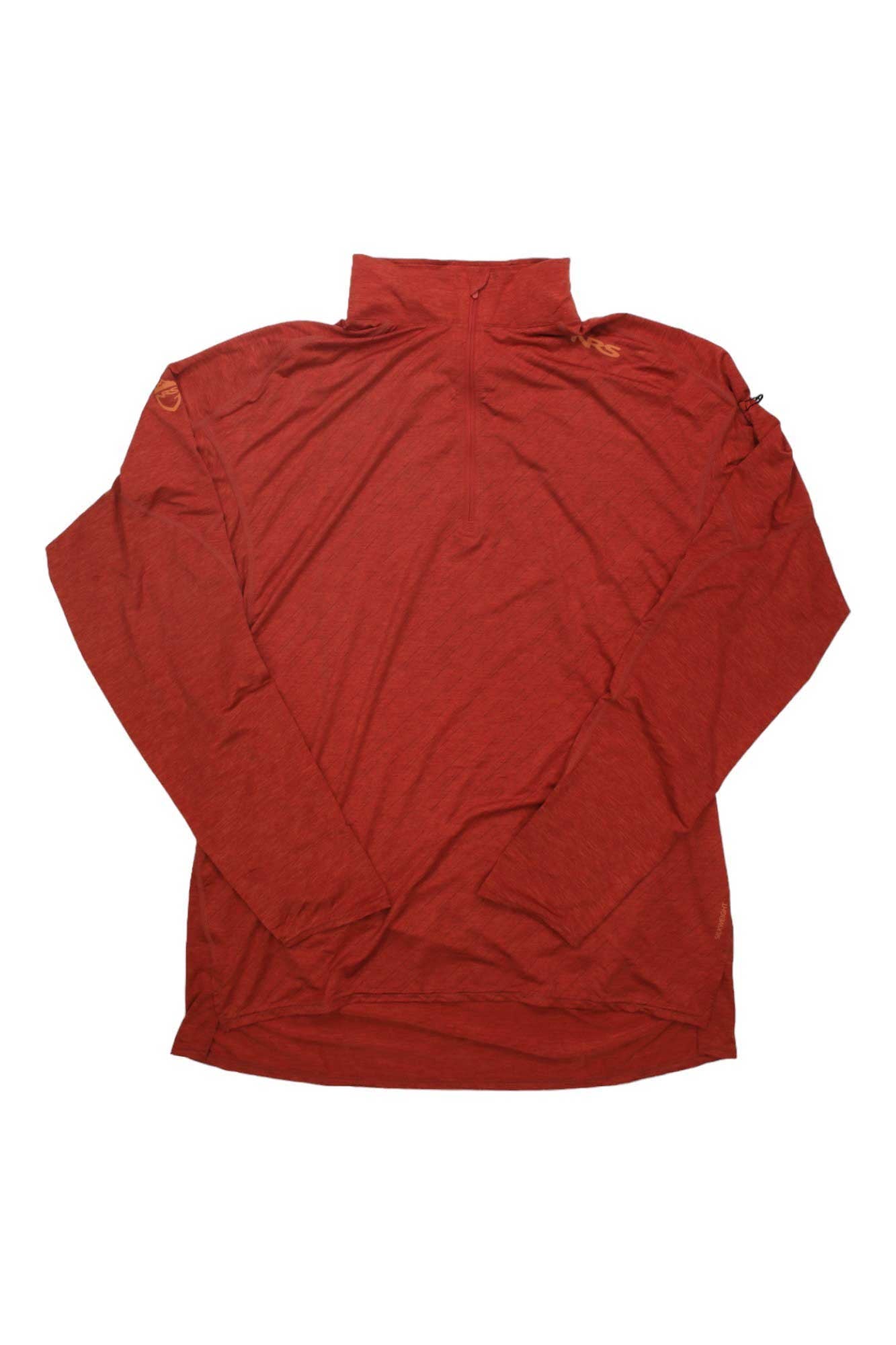 Men's baja sun shirt, red quarter-zip pullover with long sleeves