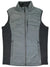 Men's Guye vest with full-zip front, stand collar, grey quilted body and black side panels
