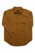 Women's sienna cotton canvas button-down shirt with point collar and long sleeves
