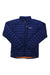 Rab Microlight puffer jacket for men, navy blue with orange/yellow hem trim and zip