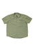 The Columbia Men's Short Sleeve Button Up Shirt in light green features a subtle checkered pattern, single chest pocket, and is displayed against a white background.