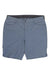 A pair of light blue Club Ride Mens Rider Printed Short featuring front pockets, belt loops, button closure, and a zipper fly, laid flat on a white background. These active stretch shorts provide style and comfort.