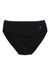 Women's full brief underwear, black with gathered waistband and side logo