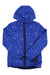 The Helly Hansen Womens Verket Reversible Pile Jacket in blue features a subtle small white tree pattern, front zipper, and two side pockets—ideal for outdoor adventures. The reversible design allows versatile styling.