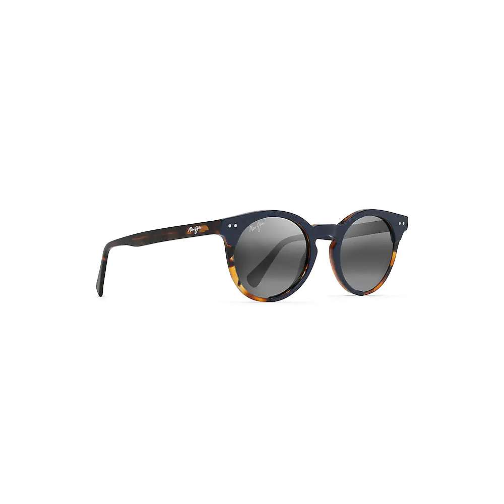 Maui Jim sunglasses with navy frame, dark grey lenses, round oversized style