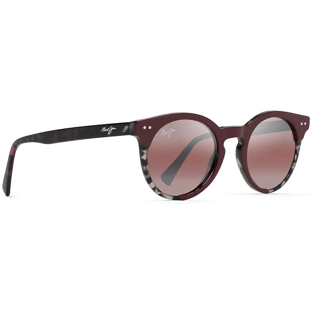 Maui Jim sunglasses with burgundy frame, mauve lenses, round oversized style