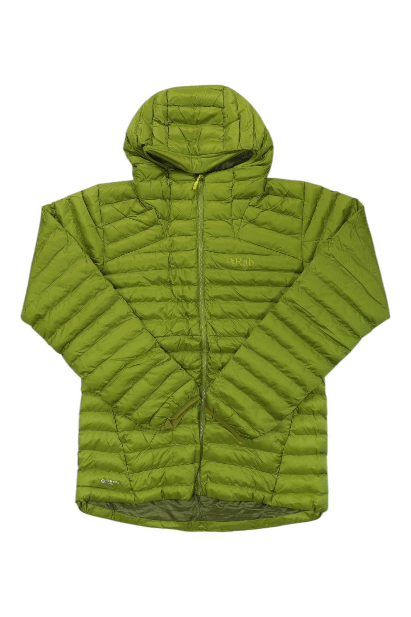Men’s hooded puffer jacket, full-zip, quilted insulation, olive-green