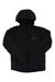 Mountain Hardwear men's stretchdown hooded puffer jacket, black, front with center zipper