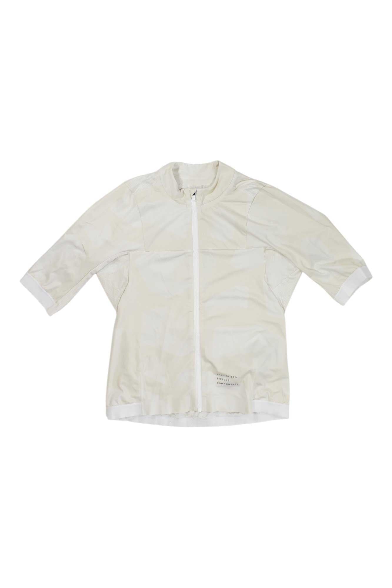 Women's kinetic training jersey, bone white, full-zip front, short sleeves
