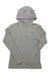 The Huk Womens Waypoint Hoodie, in light gray recycled polyester, features long sleeves, a hood, and a small chest pocket, shown laid flat on a white background.