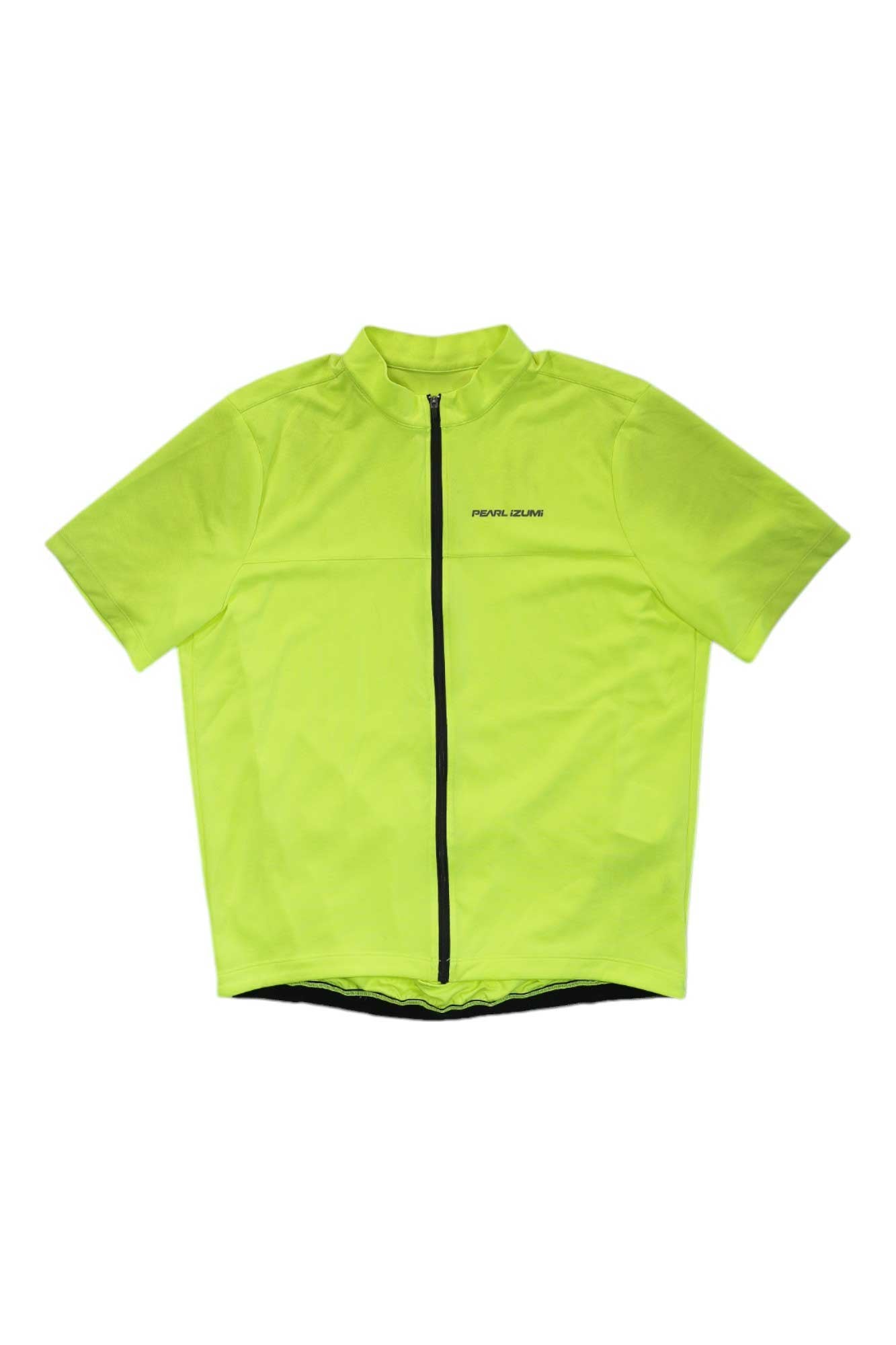 Men's cycling jersey: neon green short-sleeve half-zip with logo