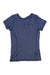 Fjallraven women's Abisko Cool T-shirt in dark navy stripes, v-neck short sleeve