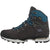 The Hanwag Tatra Light GTX Women's Backpacking Boot is a dark gray hiking boot with blue/black laces, blue mesh padding, a rugged sole, and the Hanwag logo—ideal for outdoor and mountain backpacking adventures.