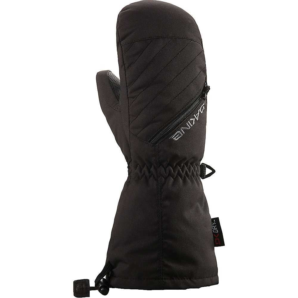 Youth tracker mitten close-up, dark quilted back panel with full-length zipper