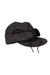 The Stormy Kromer Original Cap is a dark gray wool hat with black trim, front strings to secure fold-down ear flaps, and is shown against a white background.