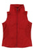 The Columbia Womens Perfect Mix Vest, shown sleeveless in red with a high collar and slightly textured fabric on a white background, is a stylish and lightweight outdoor vest perfect for women.