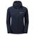 The Montane Women's Fireball Lite Hooded Jacket in Eclipse Blue, an eco-friendly outdoor jacket with a front zipper, long sleeves, and the Montane logo on the left chest, is shown against a plain white background.
