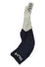 The Rapha Mens Pro Team Bib Shorts II - Regular features a navy blue and white design, white RAPHA text on one leg, black stripes on a shoulder strap, and a race-grade chamois for ultimate comfort.