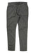 The DU/ER Men's No Sweat Slim Fit Pant in gray features front and back pockets, belt loops, a button closure, and eco-friendly fabric. The pants are laid flat on a white background.