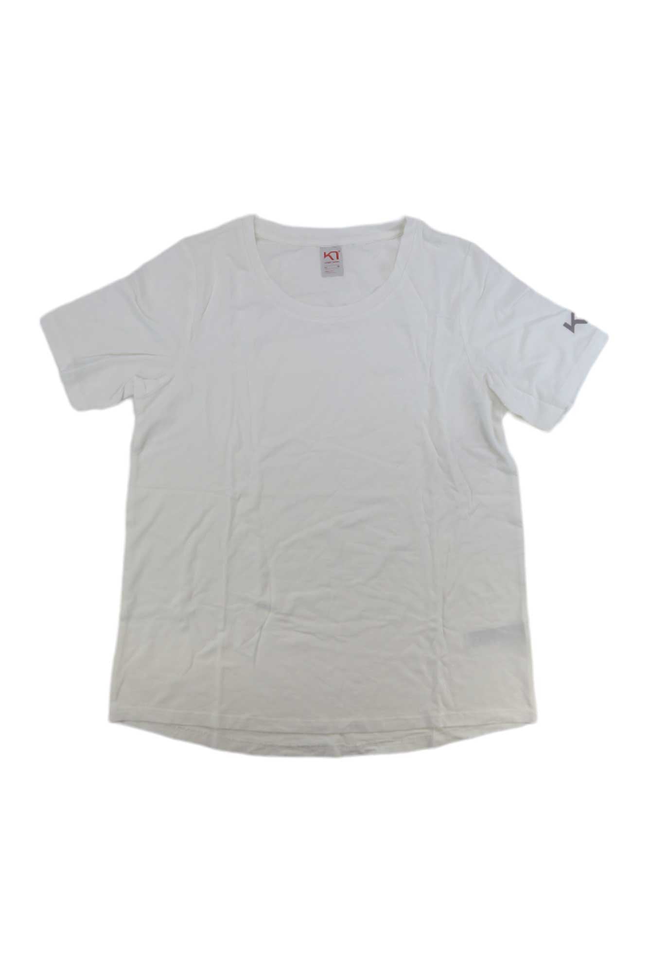 The Kari Traa Women's Ruth Tee is a casual shirt with a loose fit, scoop neck, and a small logo on the left sleeve, shown flat on a white background.