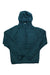 A teal blue Mens Orsa Polartec Wool Hoody with long sleeves, zip-up collar, front pocket, and Marmot logo on the chest is laid flat on a white background—ideal for hiking.