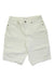 The Carve Designs Womens Oahu Hi Rise 10 Inch Short in white features front and back pockets, button and zipper closure, visible crease lines, and is made from soft organic cotton for comfortable all-day wear.